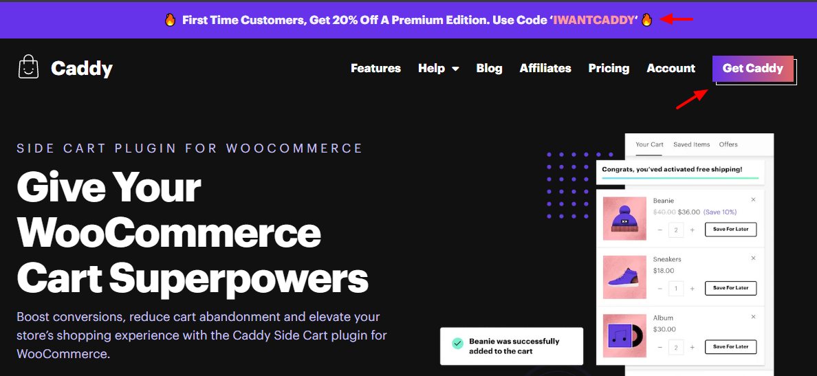 caddy woocommerce购物车插件官方网站