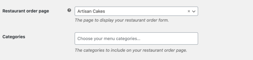 食品订单页面设置