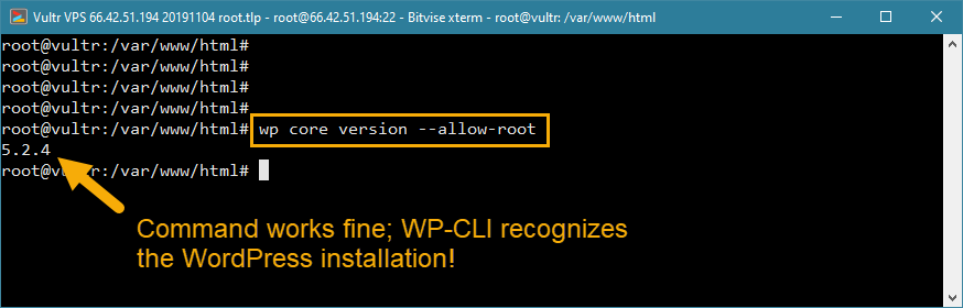 wp-cli root 访问错误解决方案 wordpress