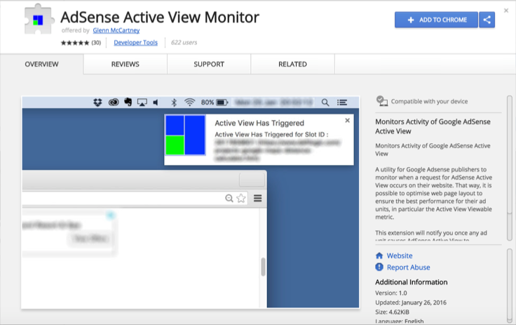 AdSense Active View 监控器