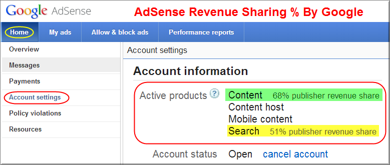 AdSense 收益分享详情