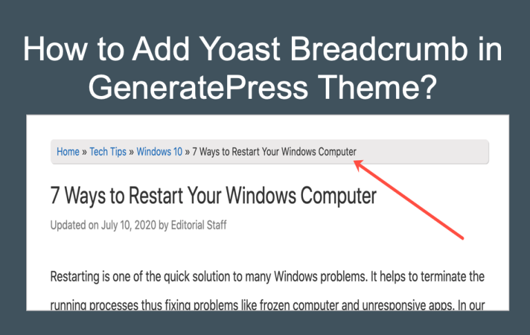 如何在 GeneratePress 主题中添加 Yoast Breadcrumb？