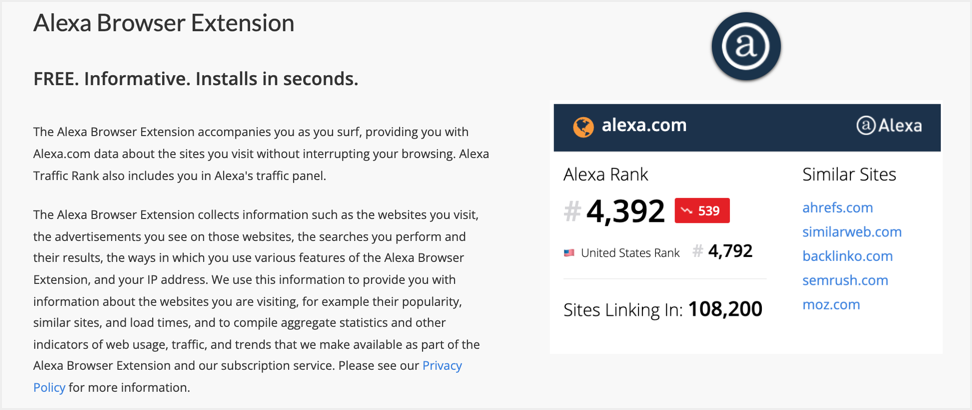 Alexa 浏览器扩展