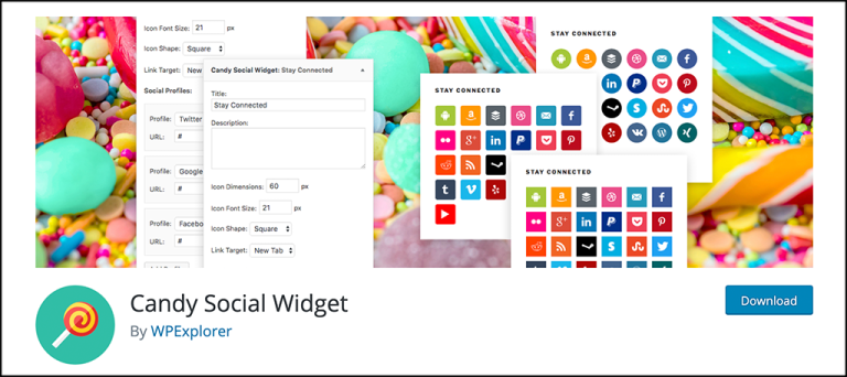 如何在 WordPress 中使用 Candy Social Widget 显示社交资料