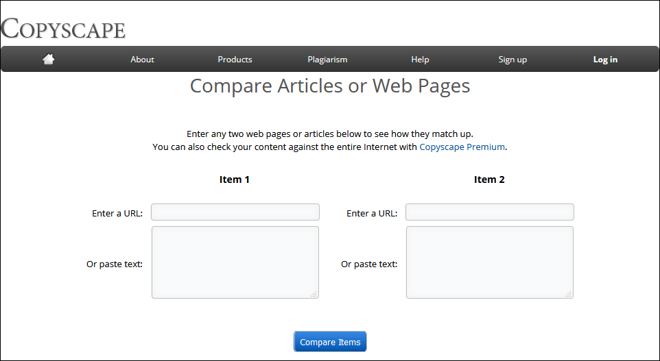 Copyscape 比较两个网页或文章