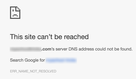浏览器上的 DNS 错误
