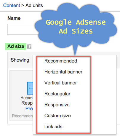 Google AdSense 广告尺寸