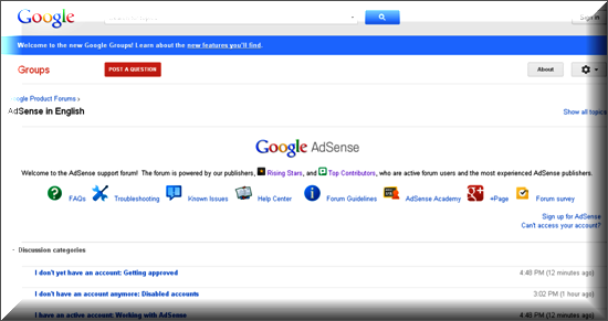 Google AdSense 产品支持论坛
