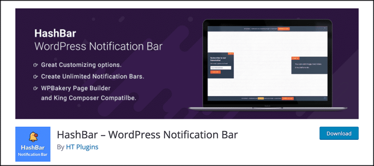 如何在 WordPress 中为站点通知添加 Hashbar