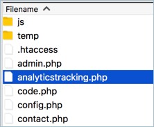 使用 FTP 上传 Analytics 跟踪 PHP 文件