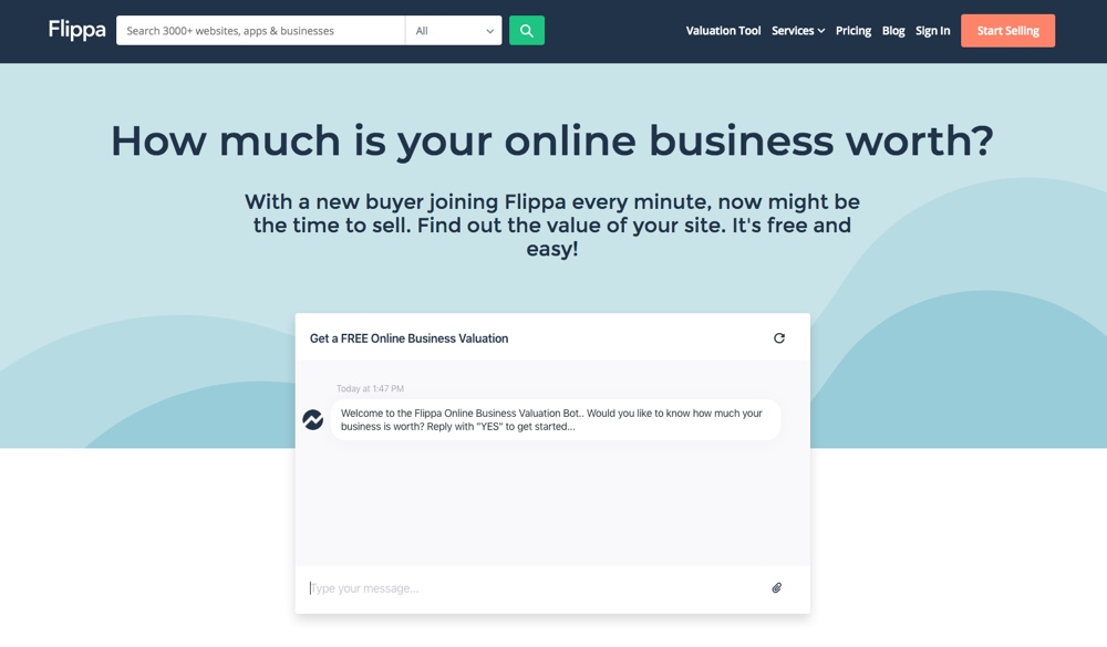Flippa 网站估值工具