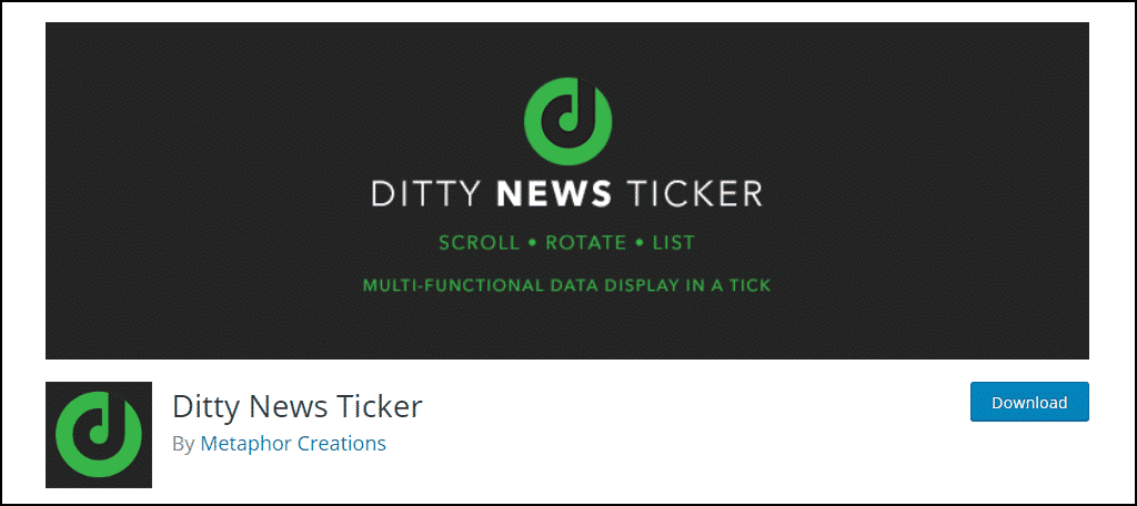 Ditty News Ticker WordPress 插件