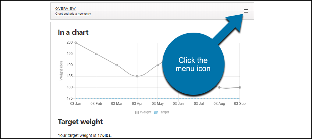 Weight Tracker WordPress 插件点击菜单图标
