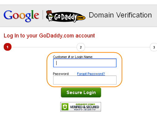 登录域名注册商 (GoDaddy) - 第 3 步