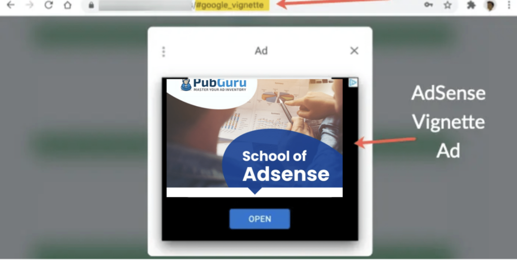 google-adsense-vignette-ads-examples