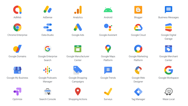 Google 的 270 多种产品、服务和平台