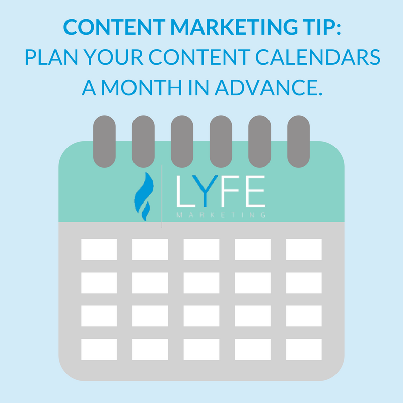 每月内容营销日历